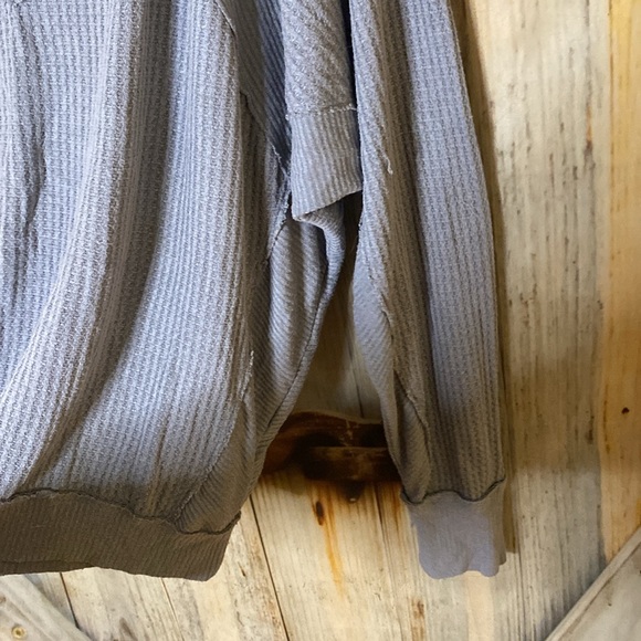 We the Free Oversized Slouchy Off Shoulder Soft Stretchy Waffle Fabric Top - Picture 4 of 5